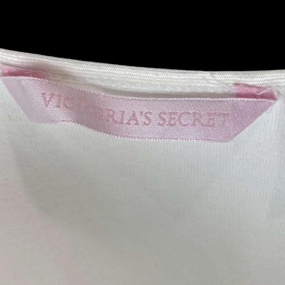 Vintage 90's Victorias Secret White Cotton Lace Trim Slip Dress Chemise S USA - Picture 8 of 8